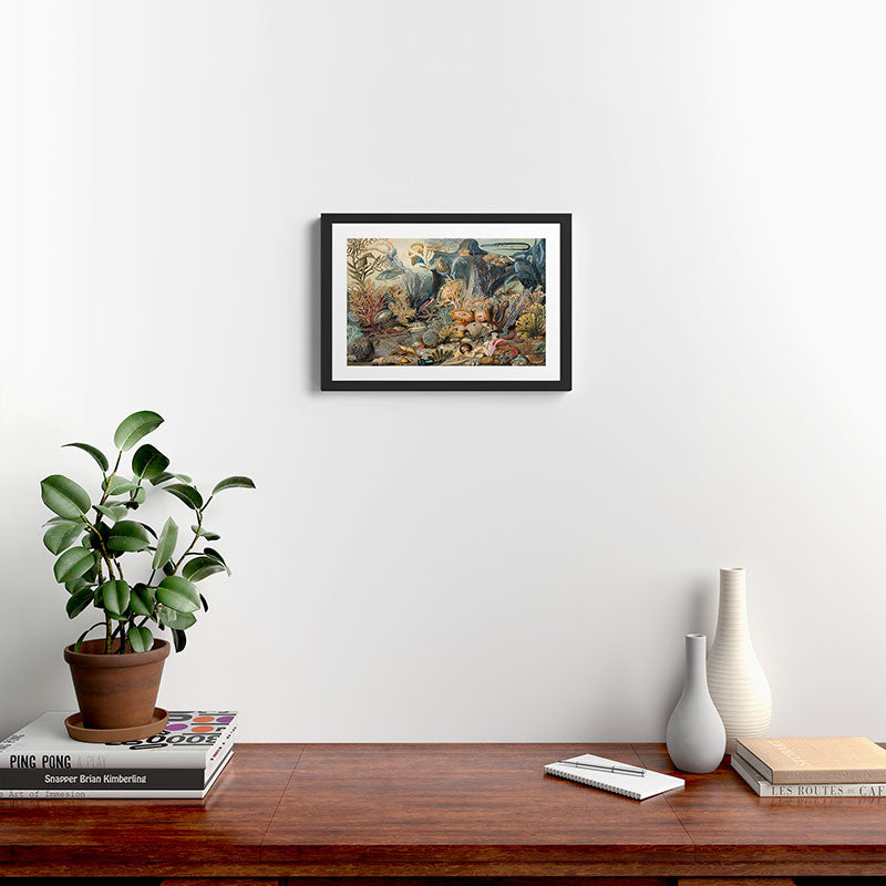 Ocean Life by James M Sommerville 1859 Funky Quirky Cute Cozy Boho Maximalism Maximalist Framed Art Print Gallery Image 2