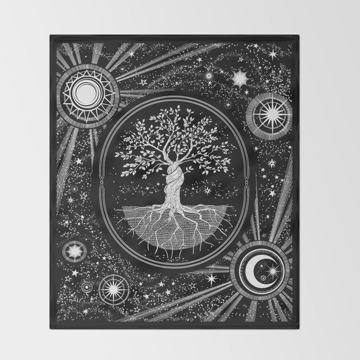 Celestial Tree of Life Throw Blanket Gallery Image 2