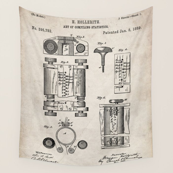 First Computer Patent - Technology Art - Antique Wall Tapestry Gallery Image 1