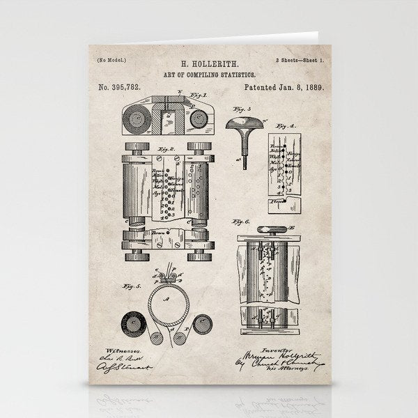 First Computer Patent - Technology Art - Antique Stationery Card Gallery Image 2