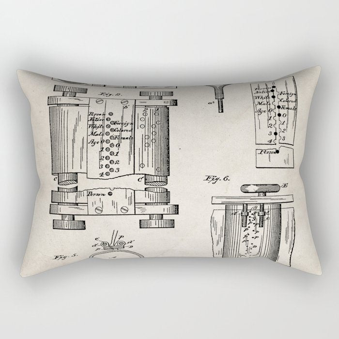 First Computer Patent - Technology Art - Antique Rectangular Pillow Gallery Image 1
