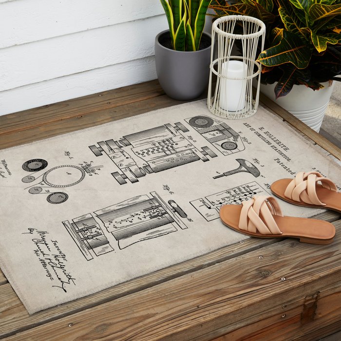 First Computer Patent - Technology Art - Antique Outdoor Rug Gallery Image 2