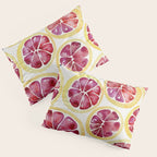 Sliced Grapefruits Watercolor Pillow Sham Gallery Image 3