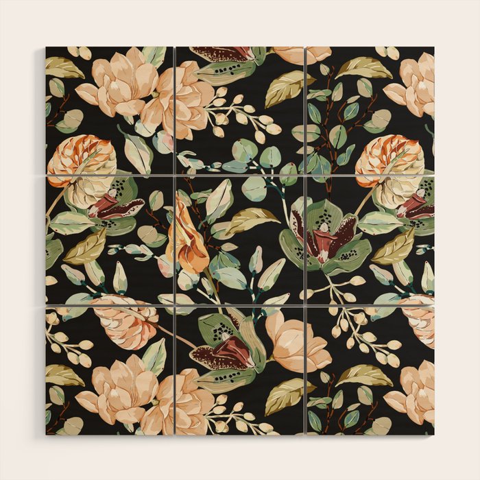 Lush colorful exotic garden C Wood Wall Art Gallery Image 1