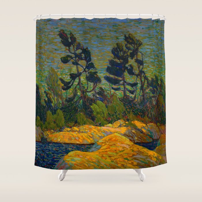 Tom Thomson Byng Inlet Georgian Bay winter 1914-1915 Canadian Landscape Artist Shower Curtain Gallery Image 1