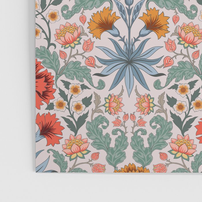  Victorian Botanicals - Carnation in Red and Blue Poster Gallery Image 3