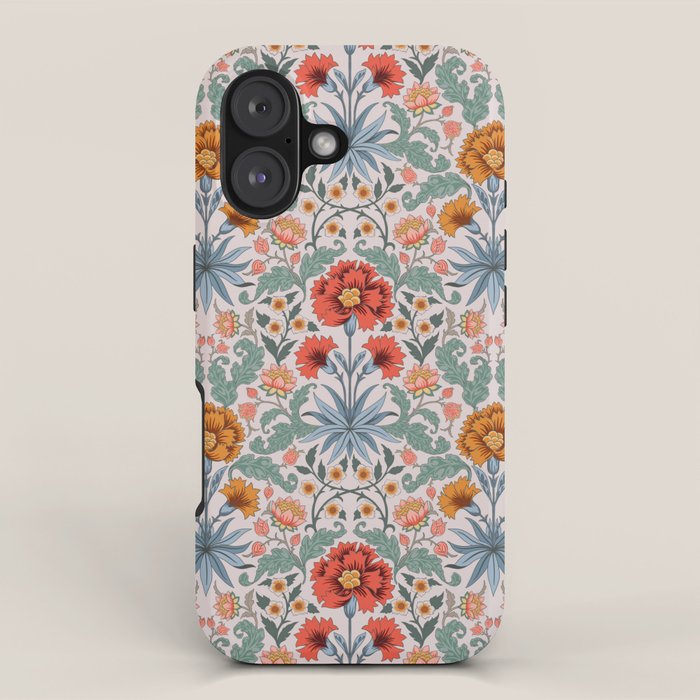  Victorian Botanicals - Carnation in Red and Blue iPhone Case Gallery Image 1