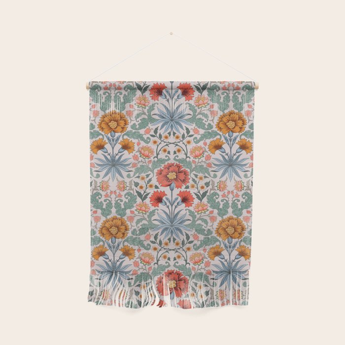  Victorian Botanicals - Carnation in Red and Blue Wall Hanging Gallery Image 1