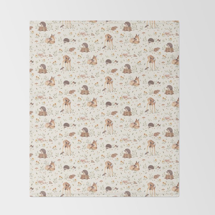 Woodland Critters  Throw Blanket Gallery Image 2