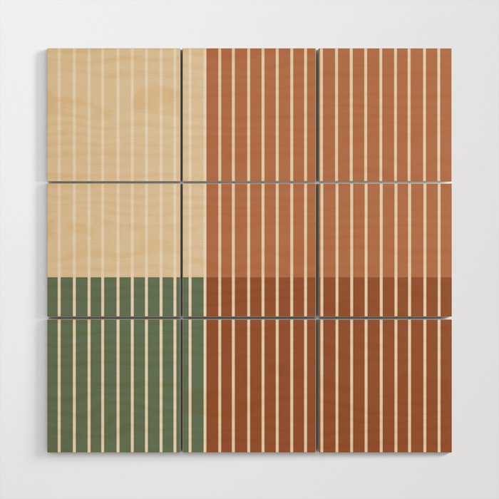 Color Block Line Abstract XXVII Wood Wall Art Gallery Image 1
