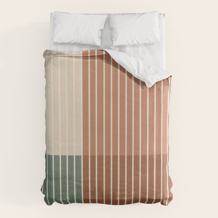 Color Block Line Abstract XXVII Duvet Cover Gallery Image 1