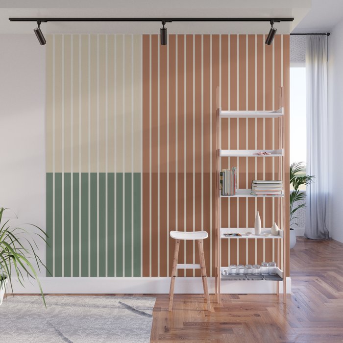 Color Block Line Abstract XXVII Wall Mural Gallery Image 1