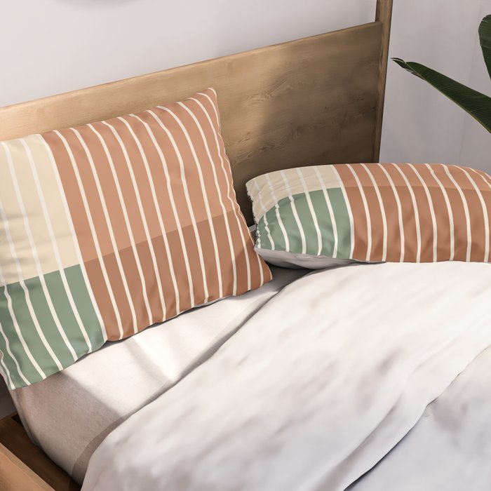 Color Block Line Abstract XXVII Pillow Sham Gallery Image 2