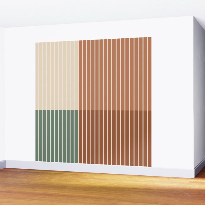 Color Block Line Abstract XXVII Wall Mural Gallery Image 2