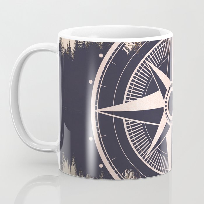Rose Gold Compass Forest Coffee Mug Gallery Image 3