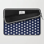 Navy Blue Polka Dots Minimalist Line Drawing Laptop Sleeve Gallery Image 2