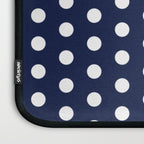 Navy Blue Polka Dots Minimalist Line Drawing Laptop Sleeve Gallery Image 3