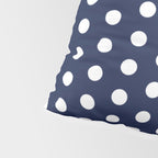 Navy Blue Polka Dots Minimalist Line Drawing Pillow Sham Gallery Image 4