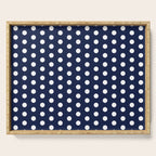 Navy Blue Polka Dots Minimalist Line Drawing Serving Tray Gallery Image 1
