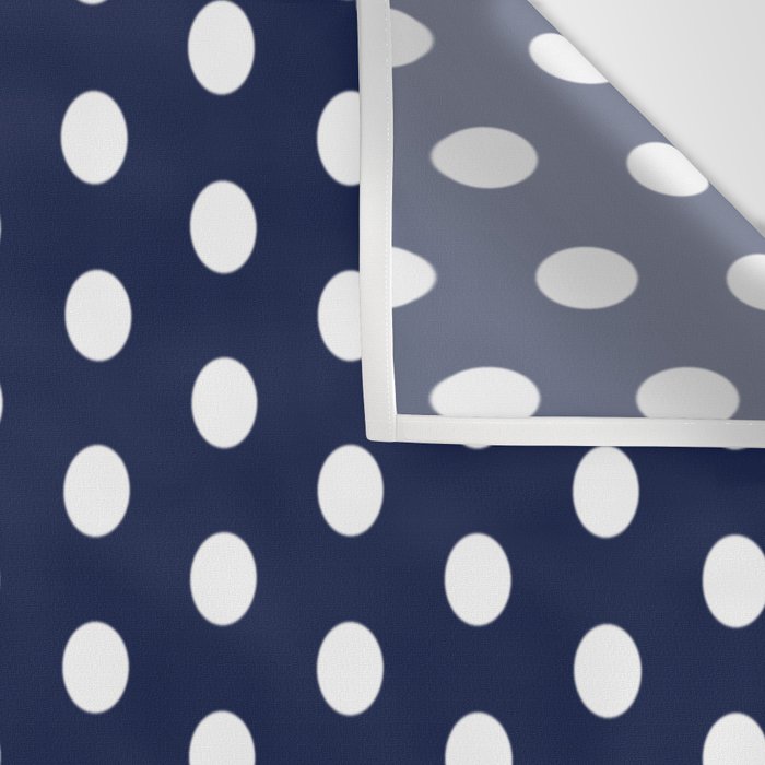 Navy Blue Polka Dots Minimalist Line Drawing Wall Tapestry Gallery Image 3