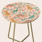 Folk Floral Dinosaurs in Pink Side Table Gallery Image 2