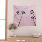 Pink Palms Wall Tapestry Gallery Image 2