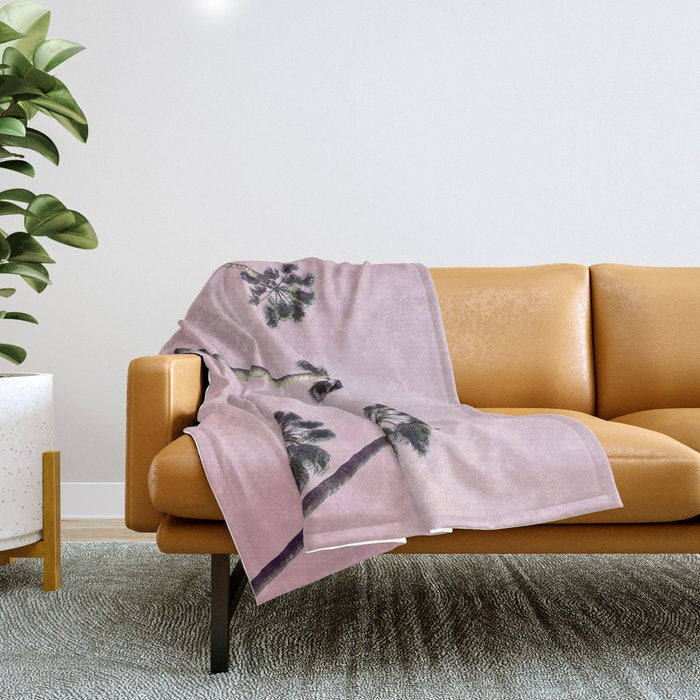 Pink Palms Throw Blanket Gallery Image 1