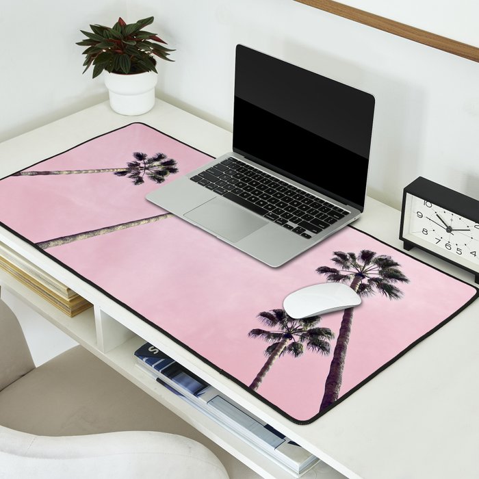 Pink Palms Desk Mat Gallery Image 2
