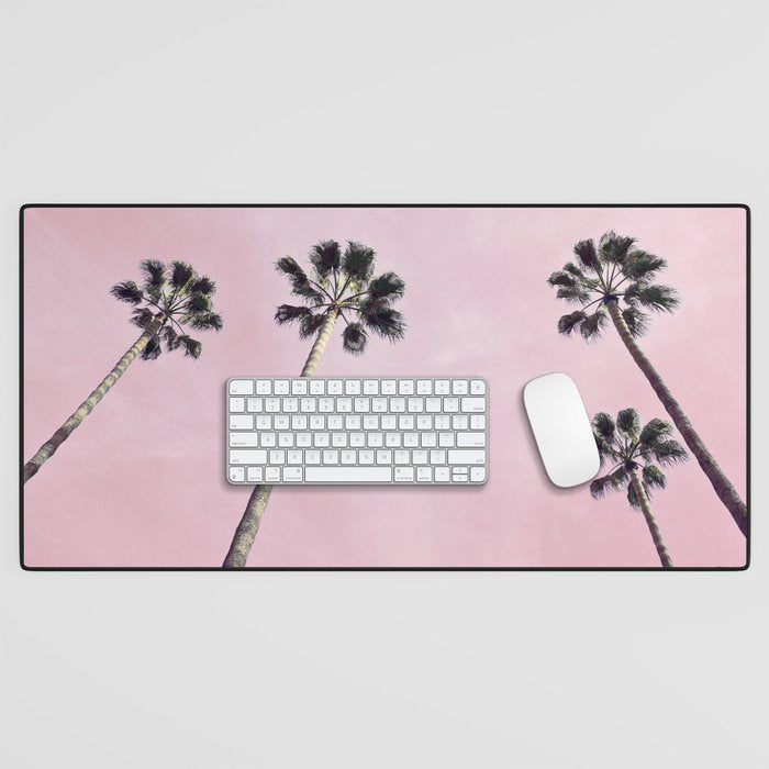 Pink Palms Desk Mat Gallery Image 1