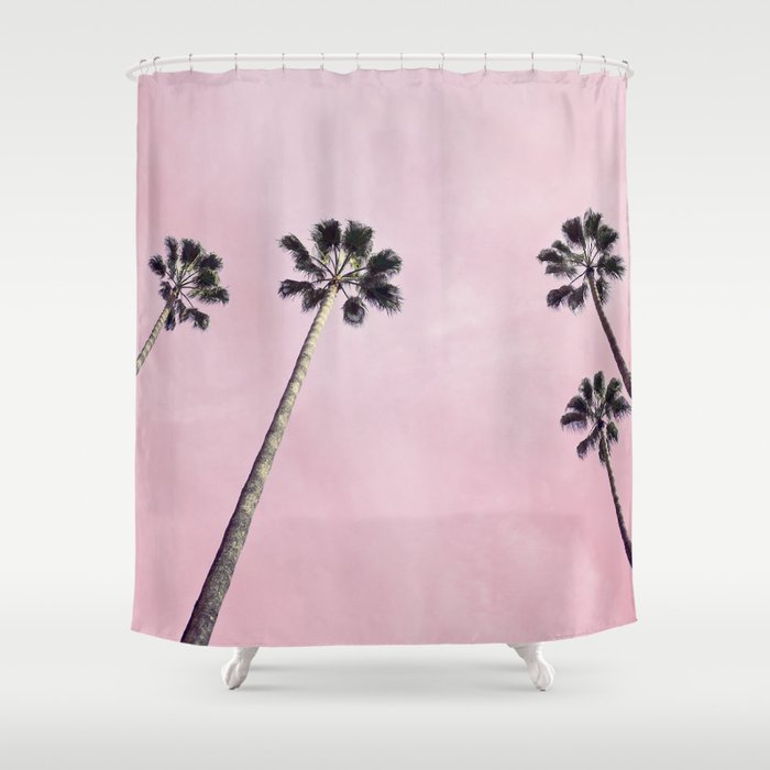 Pink Palms Shower Curtain Gallery Image 1