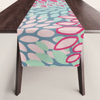 Festive, Floral Prints, Bright Pink, Teal and Green Table Runner Gallery Image 1