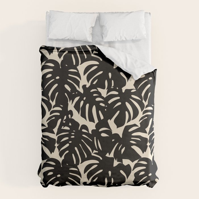 Tropical monstera plant leaf art pattern Duvet Cover Gallery Image 6