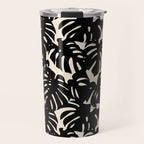 Tropical monstera plant leaf art pattern Travel Mug Gallery Image 1
