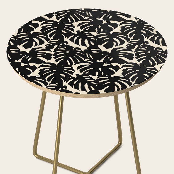 Tropical monstera plant leaf art pattern Side Table Gallery Image 2