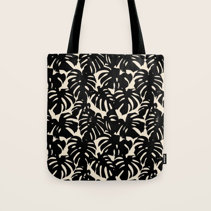 Tropical monstera plant leaf art pattern Tote Bag Gallery Image 1