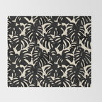 Tropical monstera plant leaf art pattern Throw Blanket Gallery Image 2
