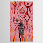 Traditional Pink Moroccan Rug Artwork Tablecloth Gallery Image 2