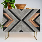 Urban Tribal Pattern No.2 - Concrete and Wood Credenza Gallery Image 1