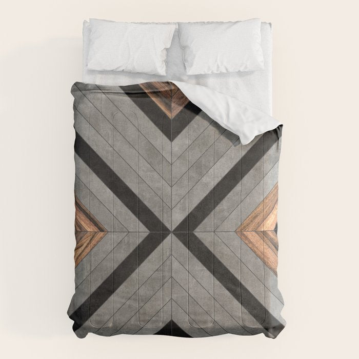 Urban Tribal Pattern No.2 - Concrete and Wood Comforter Gallery Image 6
