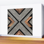 Urban Tribal Pattern No.2 - Concrete and Wood Wall Mural Gallery Image 2