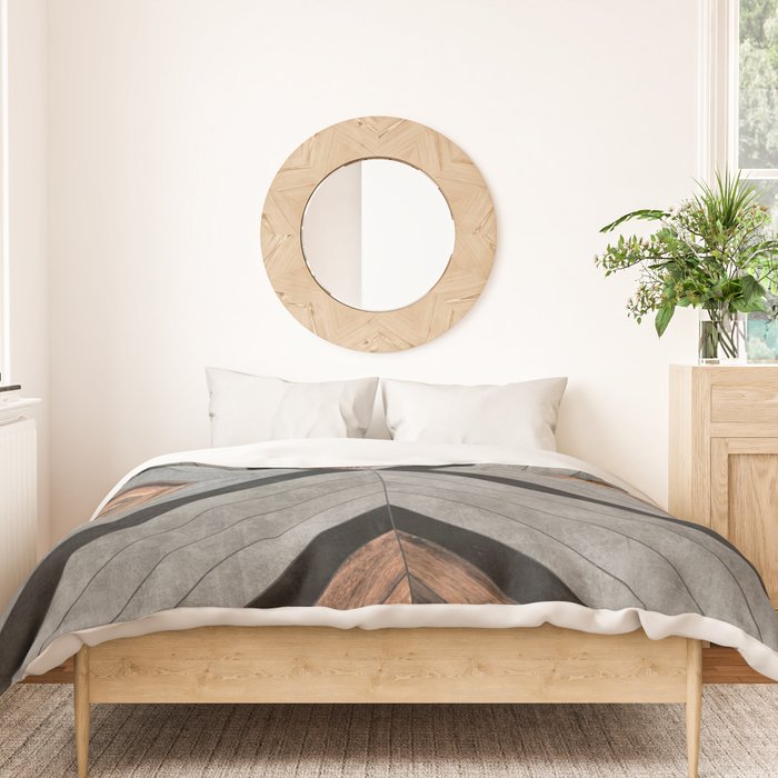 Urban Tribal Pattern No.2 - Concrete and Wood Duvet Cover Gallery Image 3