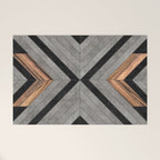 Urban Tribal Pattern No.2 - Concrete and Wood Welcome Mat Gallery Image 1