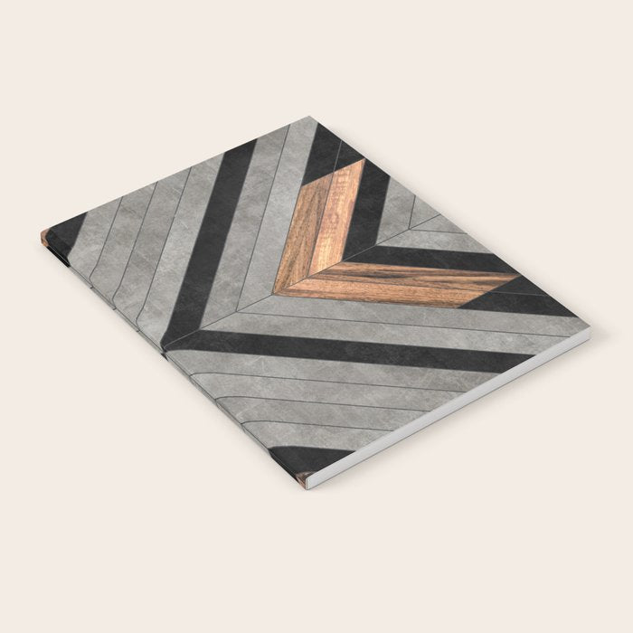 Urban Tribal Pattern No.2 - Concrete and Wood Notebook Gallery Image 1
