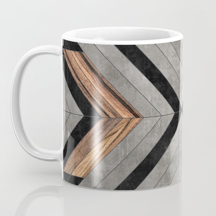 Urban Tribal Pattern No.2 - Concrete and Wood Coffee Mug Gallery Image 3