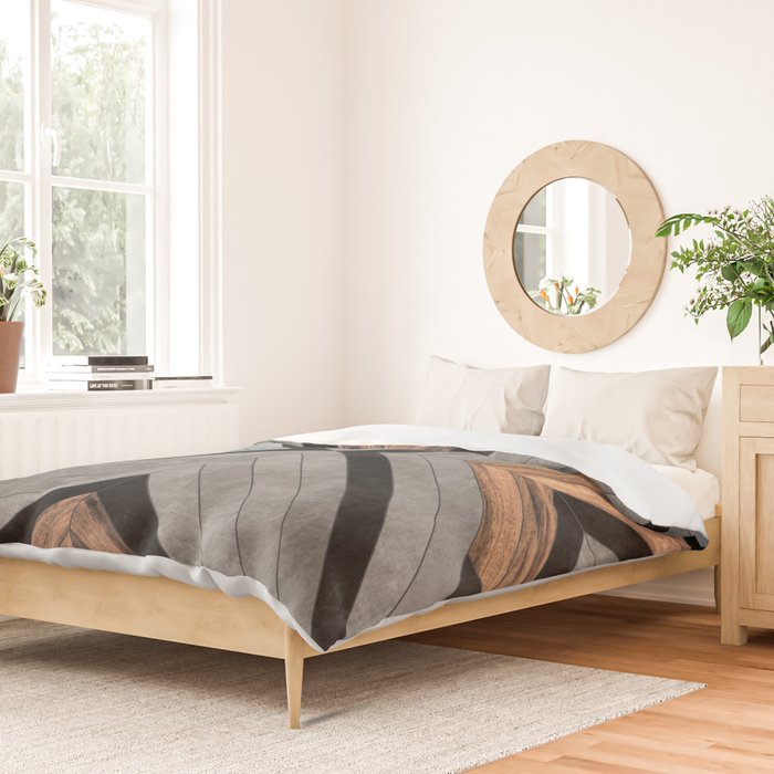 Urban Tribal Pattern No.2 - Concrete and Wood Duvet Cover Gallery Image 2