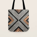 Urban Tribal Pattern No.2 - Concrete and Wood Tote Bag Gallery Image 1