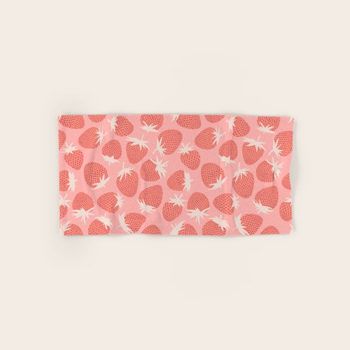 Pink Strawberries Bath Towel Gallery Image 1