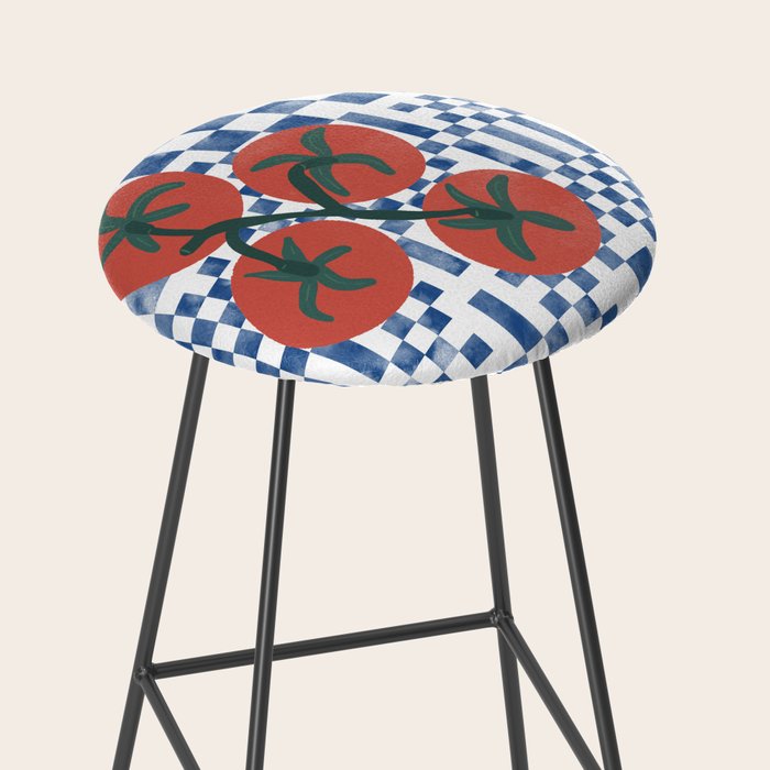 Tomatoes Checkered Grid Stool Gallery Image 2