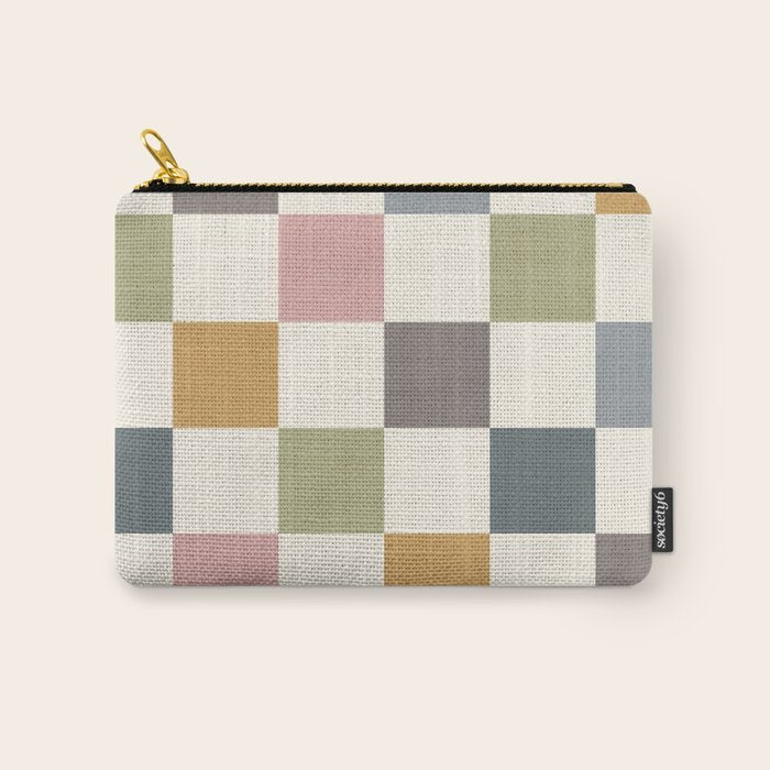 Retro Country Earthy Chequered board Carry All Pouch Gallery Image 1