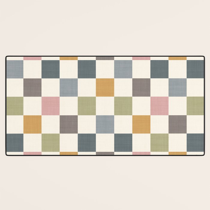 Retro Country Earthy Chequered board Desk Mat Gallery Image 3